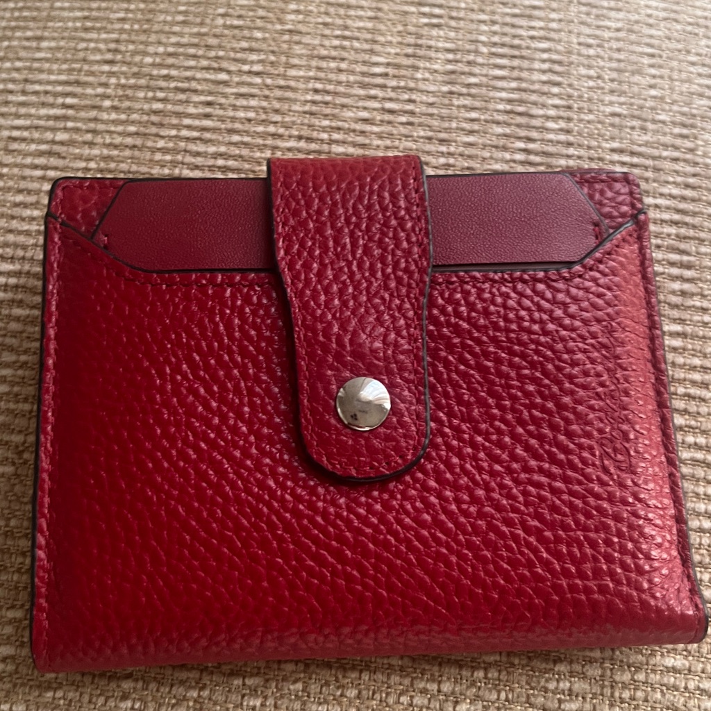 Stylish Red Leather Card Holder